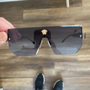 Versace Black Sunglasses with Gold Medusa Accent